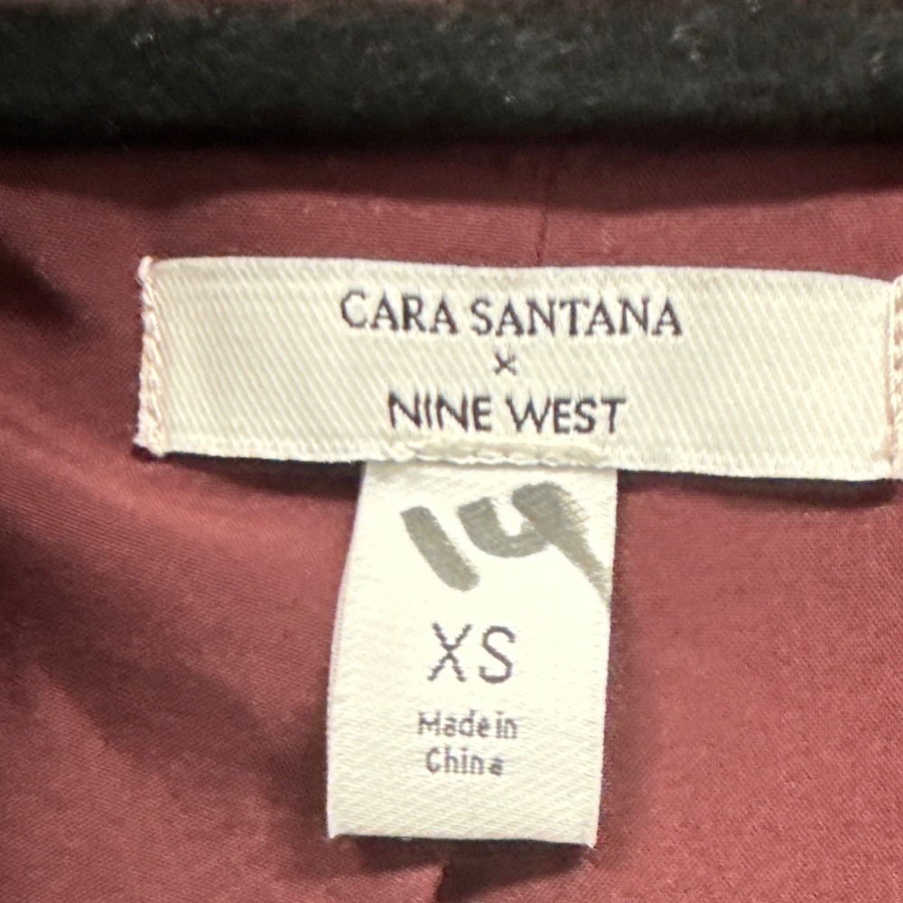 Cara Santana x Nine West Womens Faux Fur Coat Burgundy Plum XS Long Coat Jacket - Picture 4 of 10